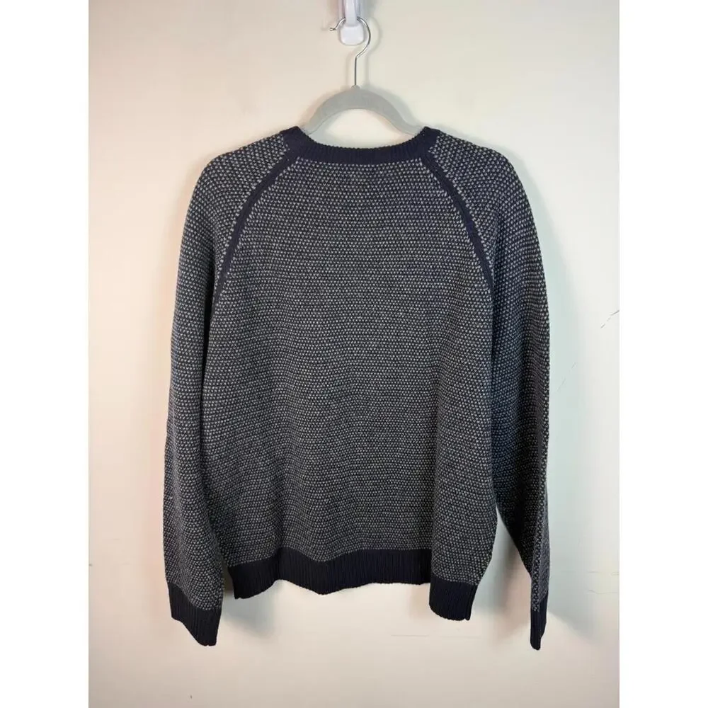 *NWT* J. Crew 100%‎ Lambswool Birdseye Pullover Sweater Crewneck Navy Blue XL